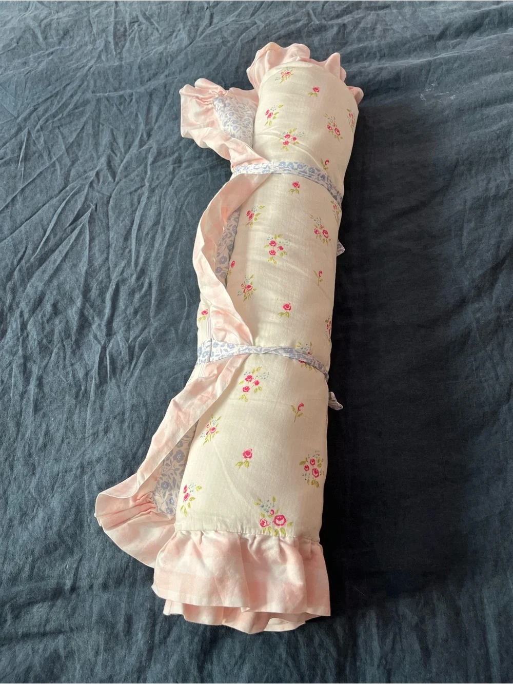 SweetHoney Nap Mat cotton floral print blue 0786 pink green ruffle ditzy